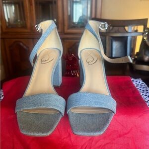 Sam Edelman Blue Denim Heels